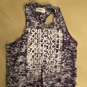 SoulCycle purple marbled repeat design tank